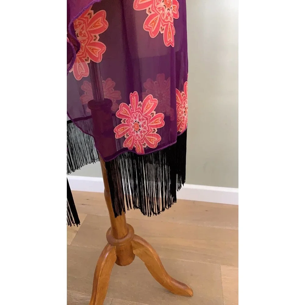 NWT Lularoe Monroe Floral Purple Pink S Boho Chic - Picture 2 of 5